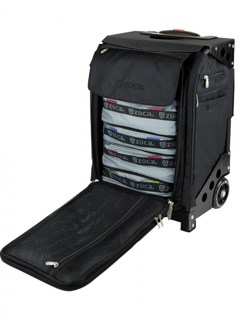 Flyer-black-insert-black-frame open pouches